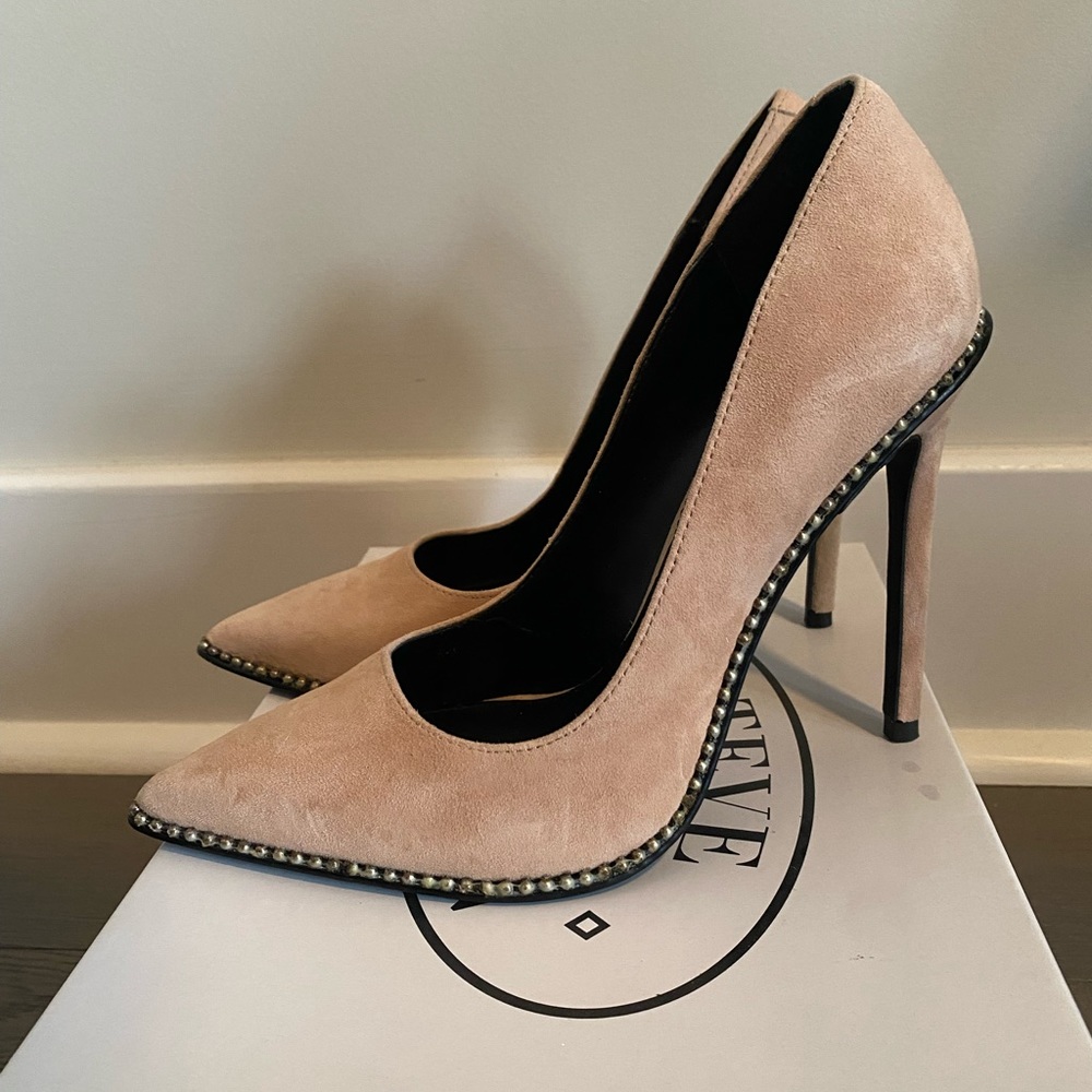 Steve Madden - Stellar Blush Suede Heels - Picture 3 of 7